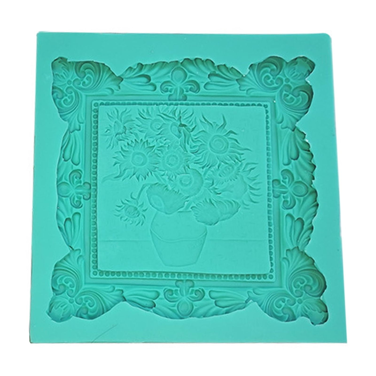 Square Frame Molds Epoxy Resin Vintage Picture Frames Silicone Fondant Photoes Frame Moulds for Home Office Decorations