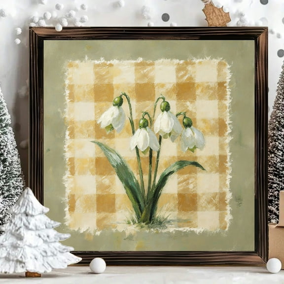 Square Framed Wood Wall Art, 8x8 Inch Decorative Wooden Panel with Modern Abstract Design, Rustic Framed Wall Decor for Living Room Bedroom Office 1pc