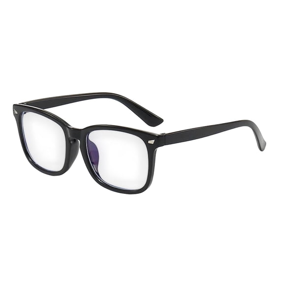 Square Full Rim Blue Light Blocking Glasses Lightweight Anti Glare Computer Eyewear For Office Screen Daily Reading Wear(Black-14cmX14cm)