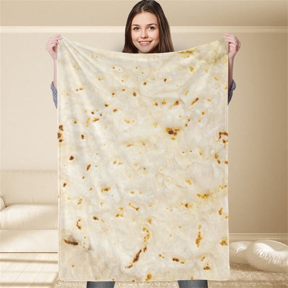 Square Funny Throw Blanket Burritos Wrap Blanket Gag Gift for Home Sofa Office Hotel Travel 100x120cm/39.37x47.24in