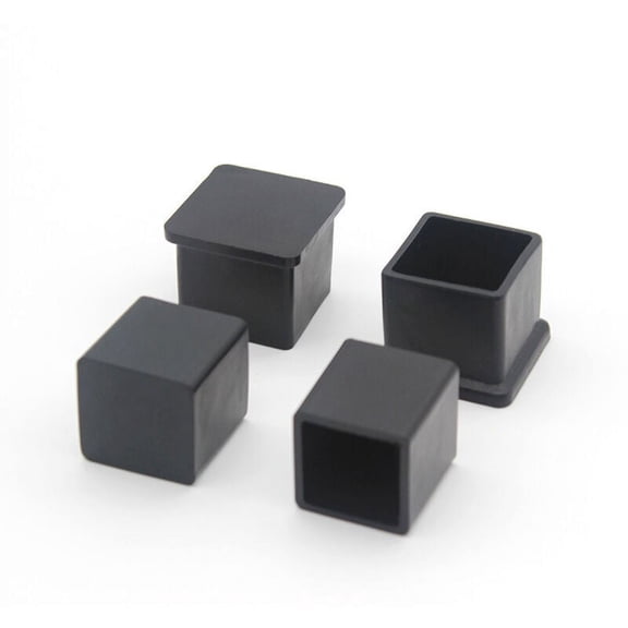 Square Furniture Leg Covers For Metal Legs, Precise Fit Anti-Slip Rubber Leg Tips Multi-Utility For Furniture Items Furniture Floor Protectors Protects Floor From Scratches, Pack