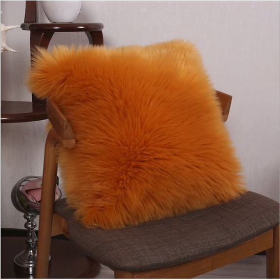 Square Furry fur (front) Faux (back) pillow 18''x18'' (With/Without Insert)
