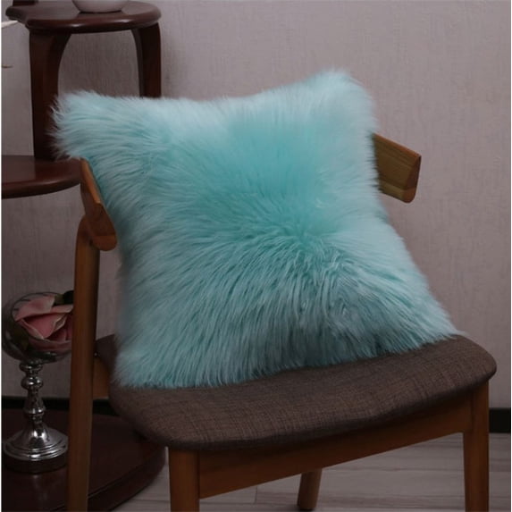Square Furry fur (front) Faux (back) pillow 20''x20'' (With/Without Insert)
