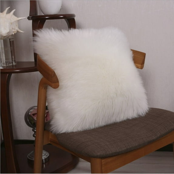 Square Furry fur (front) Faux (back) pillow 20''x20'' (With/Without Insert)
