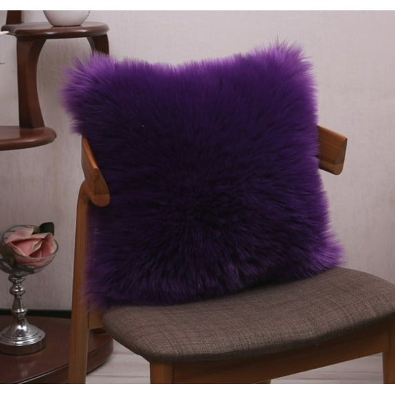 Square Furry fur (front) Faux (back) pillow 20''x20'' (With/Without Insert)