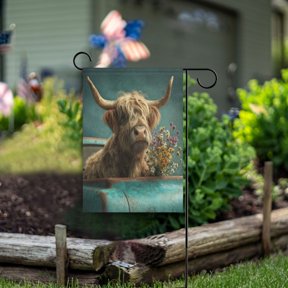 Square Garden Flags 12x18in Garden Flags Outdoor Flags Outdoor Banners Decorative Flags for Courtyard Gardens A Gray Calf