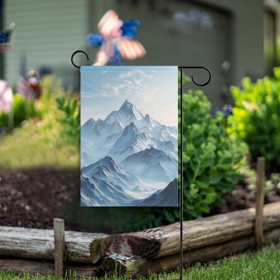 Square Garden Flags 12x18in Garden Flags Outdoor Flags Outdoor Banners Decorative Flags for Courtyard Gardens Gray Snow Mountain