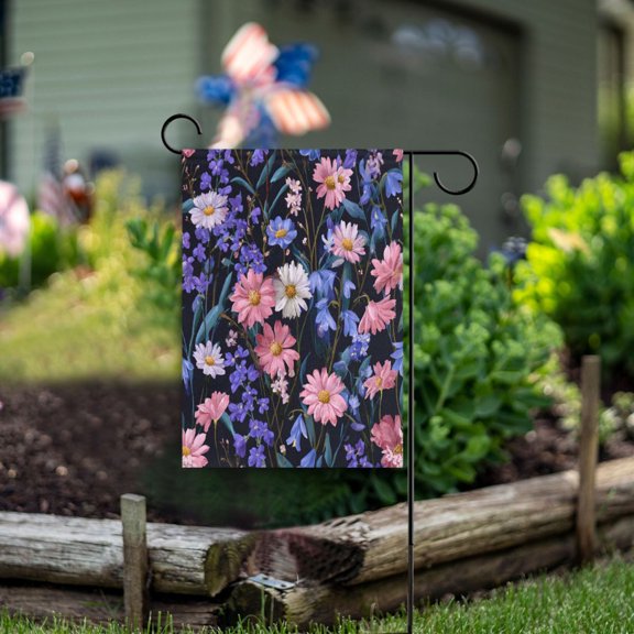 Square Garden Flags 12x18in Garden Flags Outdoor Flags Outdoor Banners Decorative Flags for Courtyard Gardens Pink Flowers Lovely
