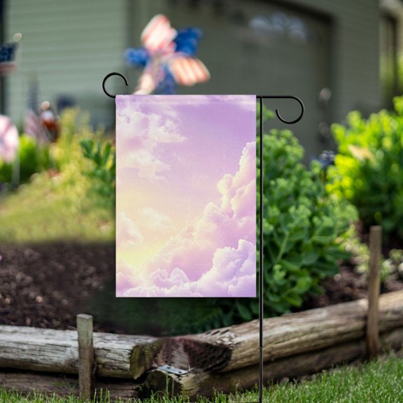 Square Garden Flags 12x18in Garden Flags Outdoor Flags Outdoor Banners Decorative Flags for Courtyard Gardens Pretty Purple Cloud