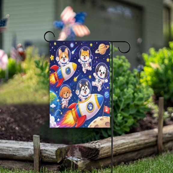 Square Garden Flags 12x18in Garden Flags Outdoor Flags Outdoor Banners Decorative Flags for Courtyard Gardens Space Astronaut Dream