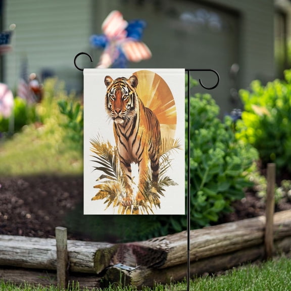 Square Garden Flags 12x18in Garden Flags Outdoor Flags Outdoor Banners Decorative Flags for Courtyard Gardens Super Beautiful Tiger