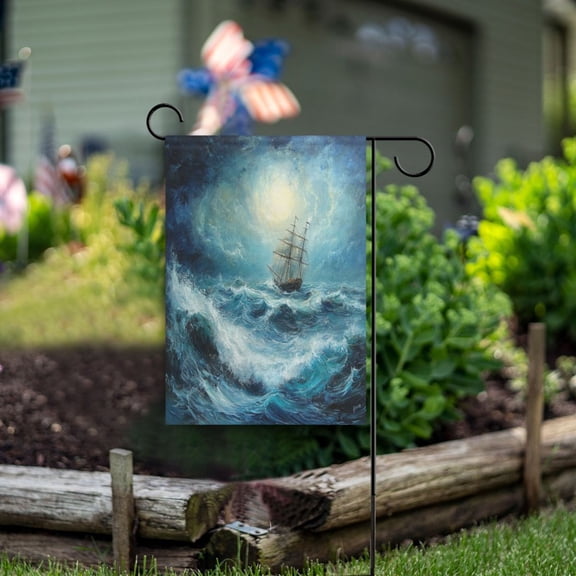 Square Garden Flags 12x18in Garden Flags Outdoor Flags Outdoor Banners Decorative Flags for Courtyard Gardens Super Cool Ship