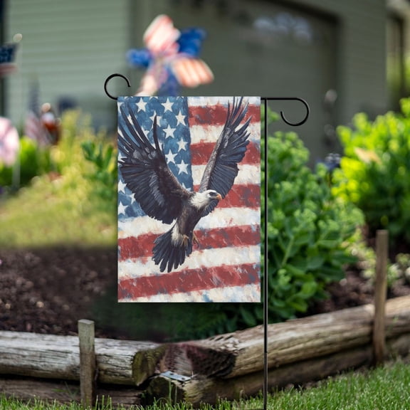 Square Garden Flags 28x40in Garden Flags Outdoor Flags Outdoor Banners Decorative Flags for Courtyard Gardens Cool Eagle