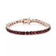 thumbnail image 1 of Square Garnet Women Tennis Bracelet in Silver, Gift For Anniversary, Antique Bracelet, Unique Garnet Stone Bracelet For Her, 1 of 1