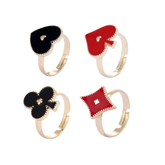 Square Geometric Alloy Ring Set Adjustable Unisex Fashion Jewelry 4 Piece Pack Elegant Modern Jewelry Set Kits