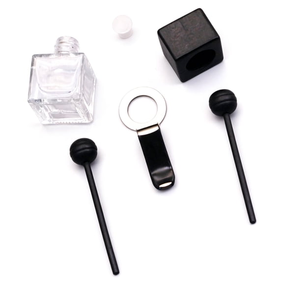 Square Glass Air Vent Diffuser Bottle For Car Air Freshener Essential Oil Easy Installation Clip On Design
