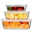 thumbnail image 1 of Square Glass Containers With Lids: Meal Prep Container Glass - Borosilicate Glass Food Storage Containers Glass - Set of 3 Glass Food Prep Containers With Lids Airtight - Small, Medium And Large, 1 of 6