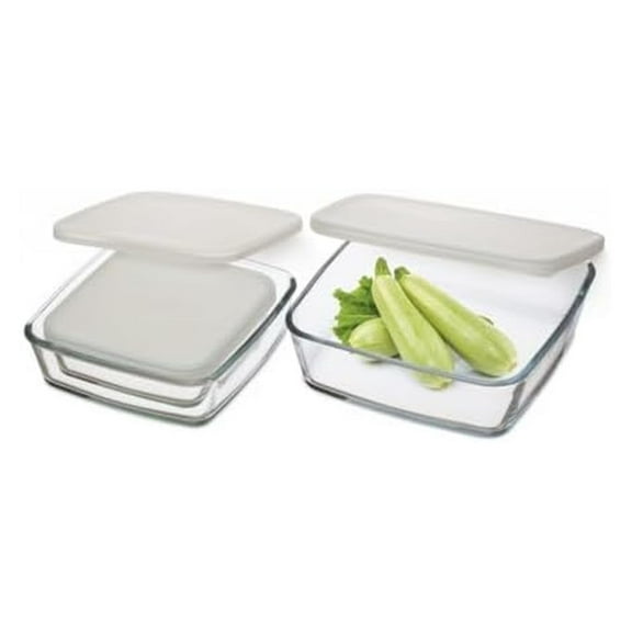 Square Glass Containers With Lids: Meal Prep Container Glass - Borosilicate Glass Food Storage Containers Glass - Set of 3 Glass Food Prep Containers With Lids Airtight - Small, Medium And Large