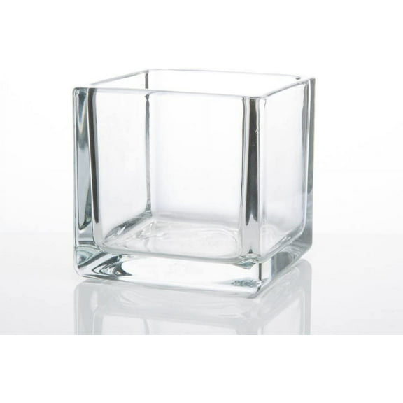 Square Glass Cube Vase 4"