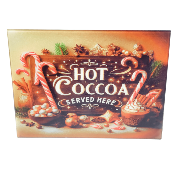 Square Glass Cutting Board Trivet 11x8 Inch Halloween Ghost Kitchen Dcor