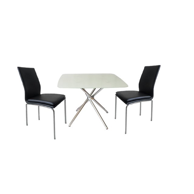 Square Glass Dining Table Set