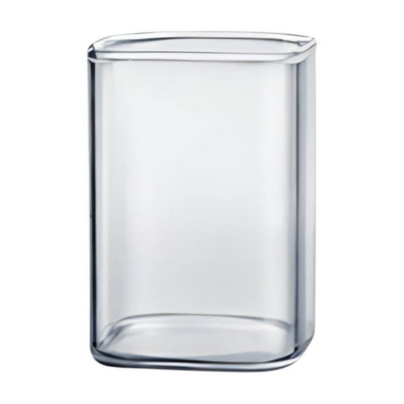Square Glass Drinking Cup, Clear Glass Tumbler for Water Juice Milk, Reusable Glassware for Daily Home Kitchen Use