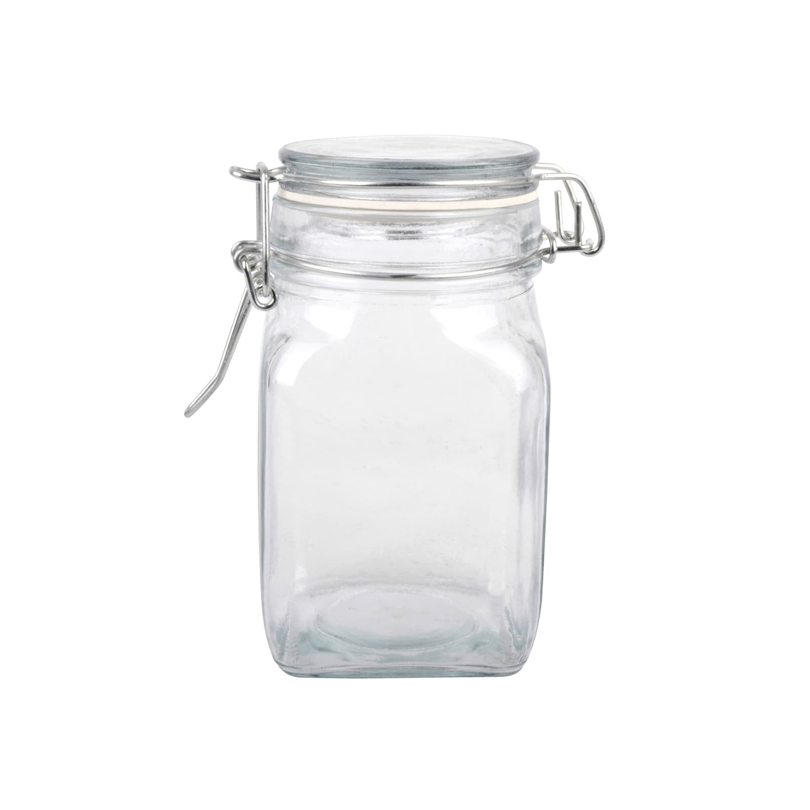 Square Glass Jar with Latch by Ashland Airtight Storage Container for