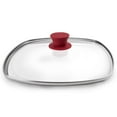 thumbnail image 1 of Square Glass Lid for Grill Pan - 10.5"-inch/26.67cm/269mm - Fits Lodge - Fully Assembled - Replacement Cover - Oven Safe Reinforced for Skillets - Universal all Cookware: Cast Iron, Stainless, Enamel, 1 of 7