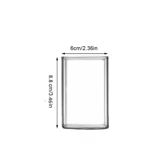 Square Simple Glass with Straw Clear Cold Drink Juice Milk Glass Red Wine Beer Glass Coffee Cup Water Cup Drinking Utensils