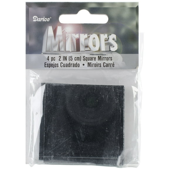 Square Glass Mirror 2 Inch-4/Pkg