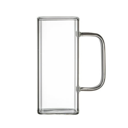 Square Glass Mugs Fashion Drinking Cups Reusable Water Tumblers Glass Beer Cups Accessories for Kitchen
