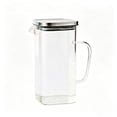 thumbnail image 1 of Square Glass Pitcher with Lid and Spout, Water Pitchers with Handle for Fridge, Glass Carafe for Hot/Cold Drink Iced Tea 7*3In, 1 of 7