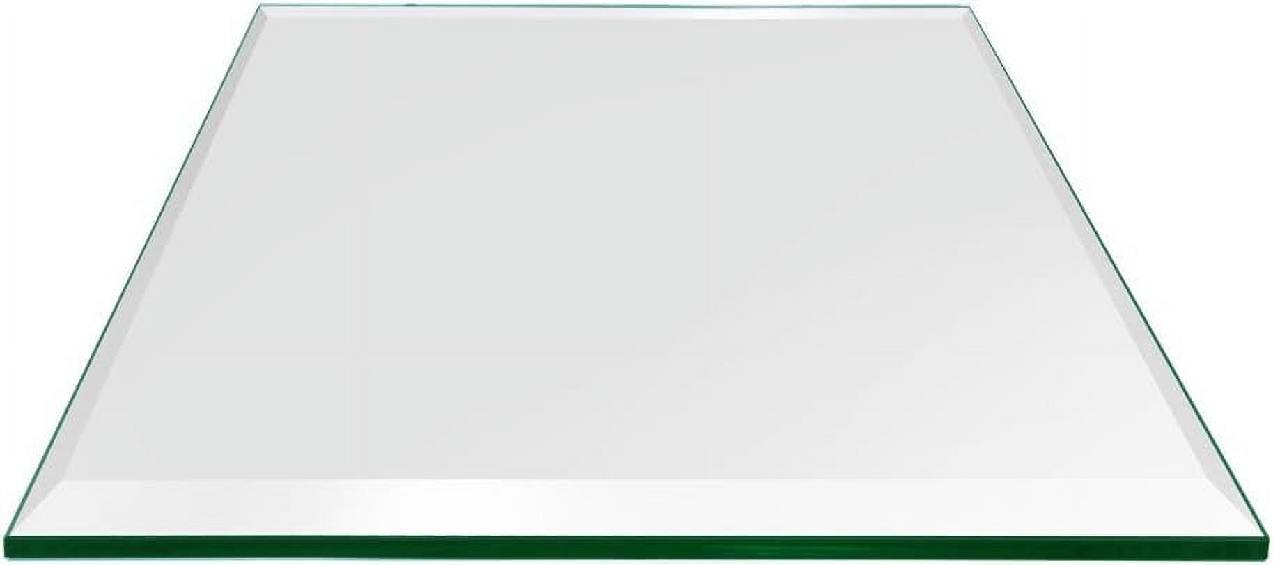 Square Glass Table Top Tempered 1/2" Thick Bevel Polished Glass Eased Corners