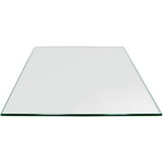 Square Glass Table Top - Tempered - 3/8" Thick - Pencil Polished Glass - Eased Corners