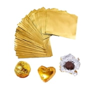Square Golden Aluminium Foil Candy Wrappers Sugar Wraps Paper for DIY Candies and Chocolate Packaging by Party Wedding Birthday Christmas Accessories 4 by 4-Inch, Gold, 300-Pack