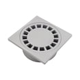 thumbnail image 1 of Square Grate Snap-In Strainer for Shower Drains, PVC Siphon Lid with Efficient Drainage for Yards, Driveways & Patios, 150x150mm Gray Design, 1 of 5