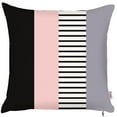 thumbnail image 1 of Square Gray Pink and Black Decorative Throw Pillow Cover, 1 of 3