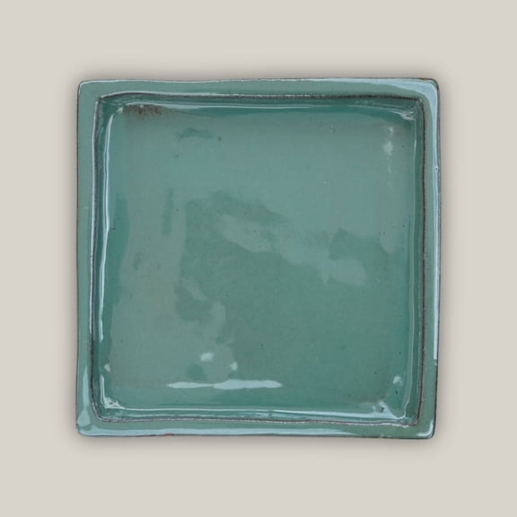 Square | Green Cream Ceramic Plant Saucer | High Fired Ecofriendly Clay - Sizes 8"-15" - FREE SHIPPING (11.5"W, GreenCream)