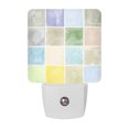 Square Grid Blocks LED Night Light, Minimalist Purple Green Blue Pink ...