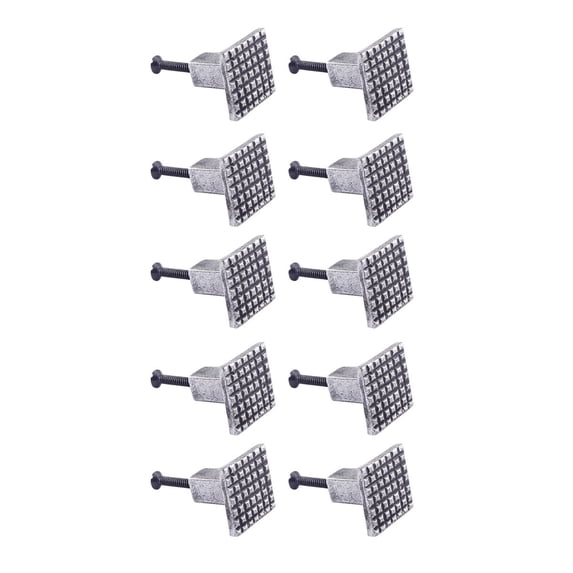 Square Grid Iron Kitchen Cabinet Knob Pewter Finish Pack of 10|Renovators Supply