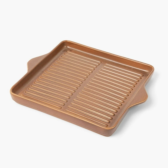 Square Grill Pan | 100% Ceramic Pan, Handmade, Non-Toxic, Eco-Friendly, Oven Safe 662F
