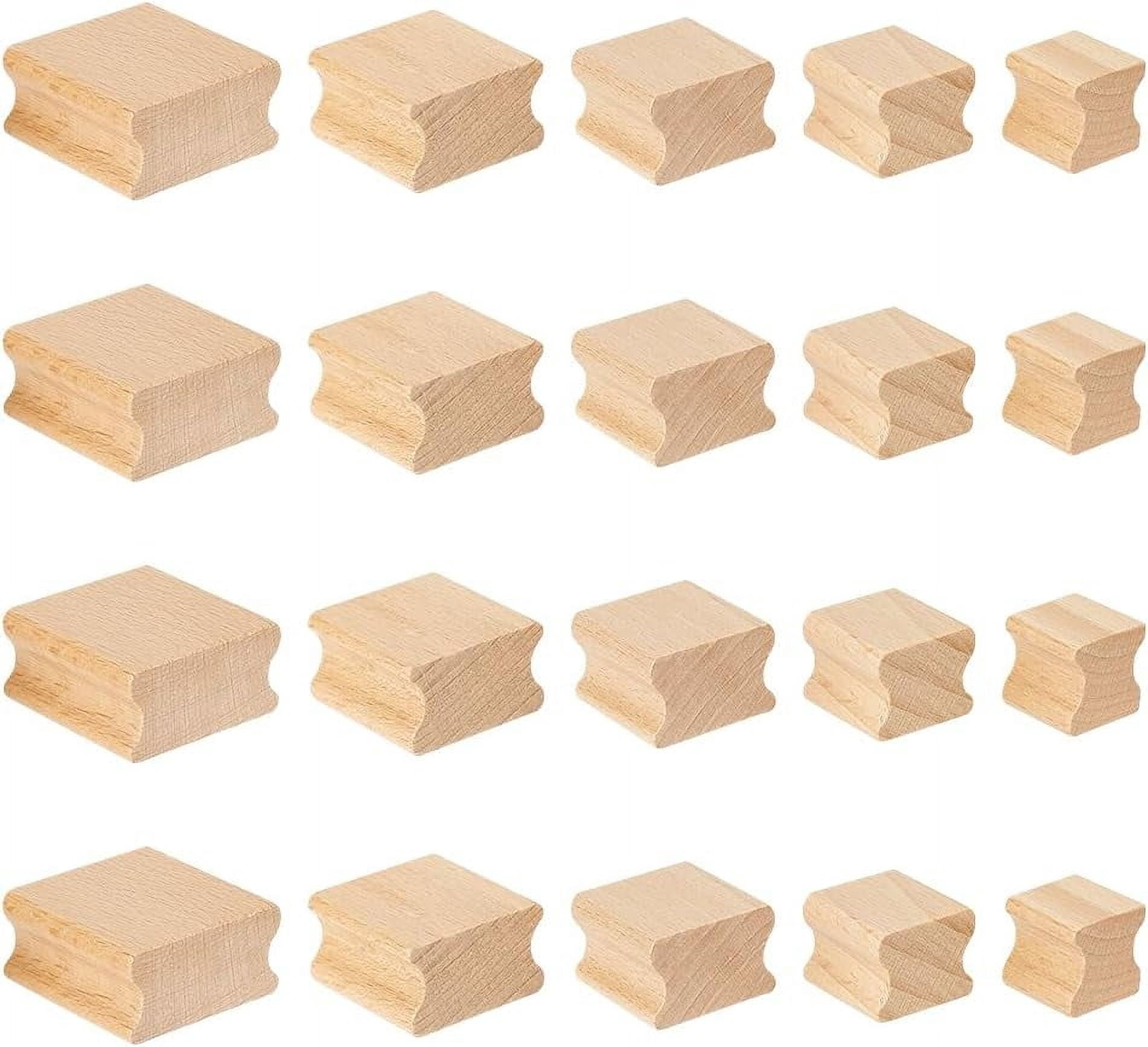Square Grooved Wood Blocks for Stamp Carving Unfinish Wood Craft ...