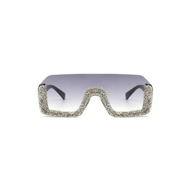 Square Half Frame Oversize Fashion Sunglasses