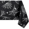 thumbnail image 1 of Square Halloween Tablecloth, 60 x 60 Inch Waterproof Spider Web Table Cloth, Washable Table Cover for Party Picnic Dinner Decor, 1 of 6