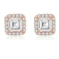 thumbnail image 1 of Square Halo Stud Earrings for Women Clear Cz Sterling Silver Womens Ginger Lyne Collection, 1 of 5