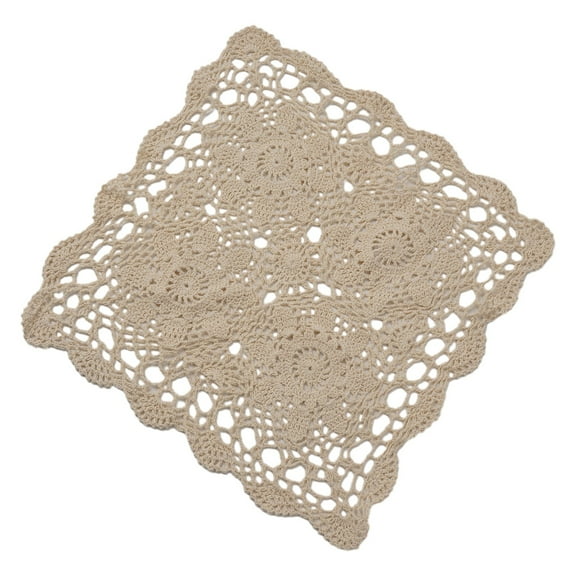 Square Hand Crochet Tablecloth Vintage Lace Table Cloth 40/60cm Floral Doily