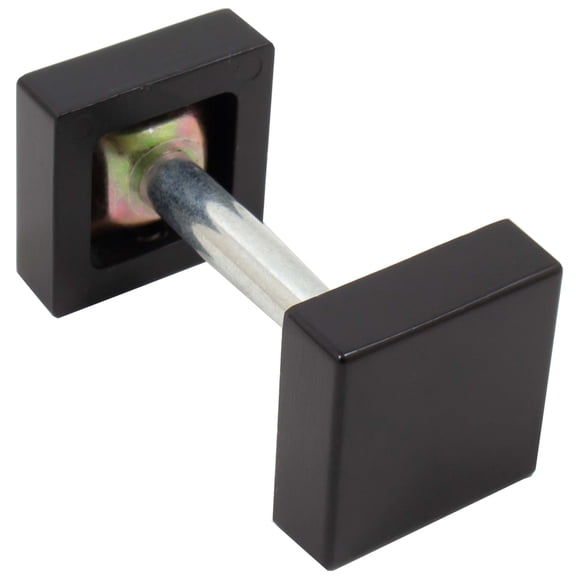 Square Handleset Hole Cover, 1 Inch x 1 Inch, Fits Doors 1-3/8" to 2-1/4" Thick, Matte Black by Stone Harbor Hardware