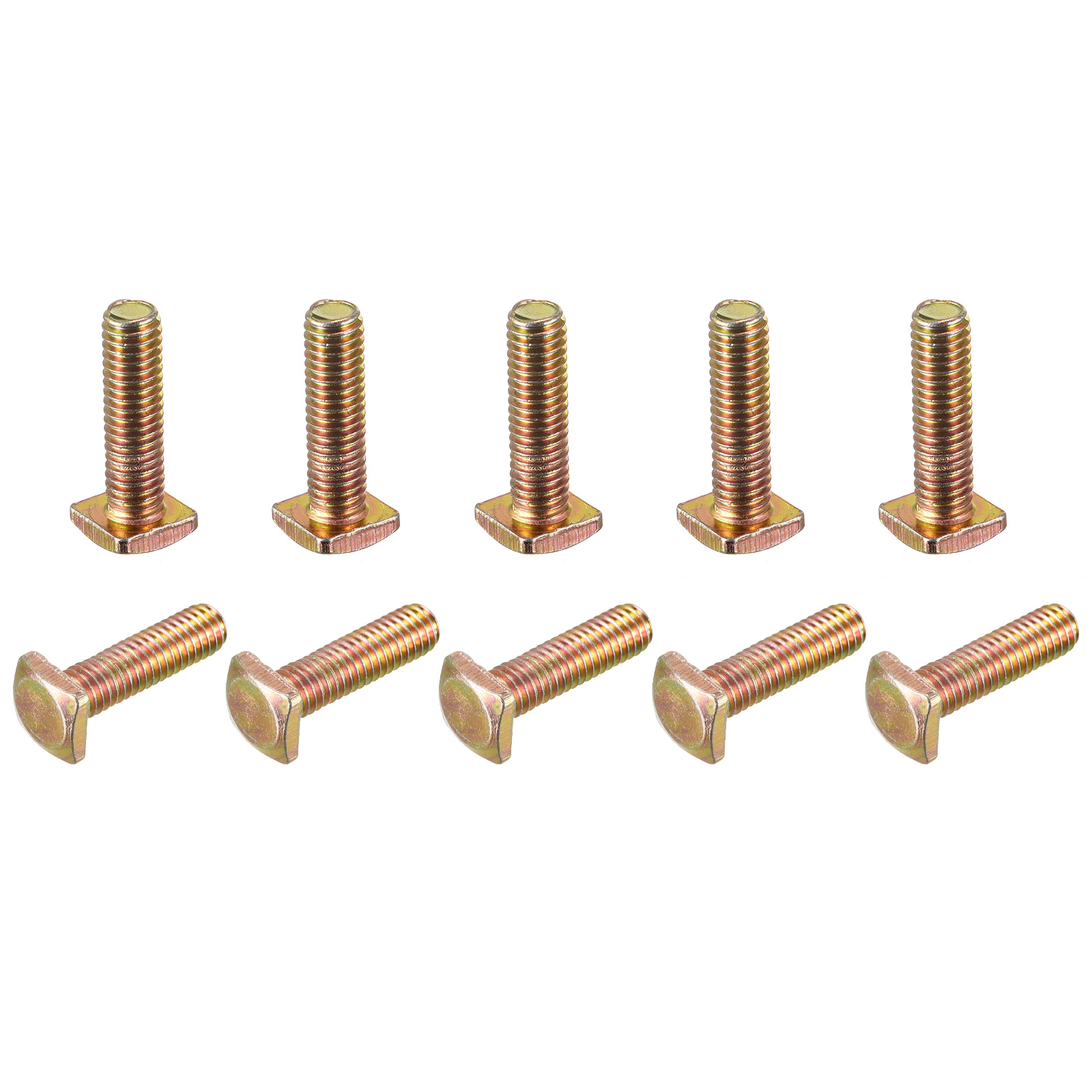 Square Head Bolt, 10 Pack M6x22mm Carbon Steel Grade 4.8 Square Screws, Gold Tone - image 1 of 5