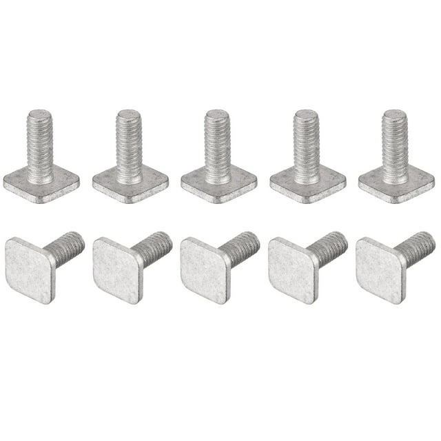 Square Head Bolt, 20 Pack M6x16mm Carbon Steel Grade 8.8 Square Screws, Gray