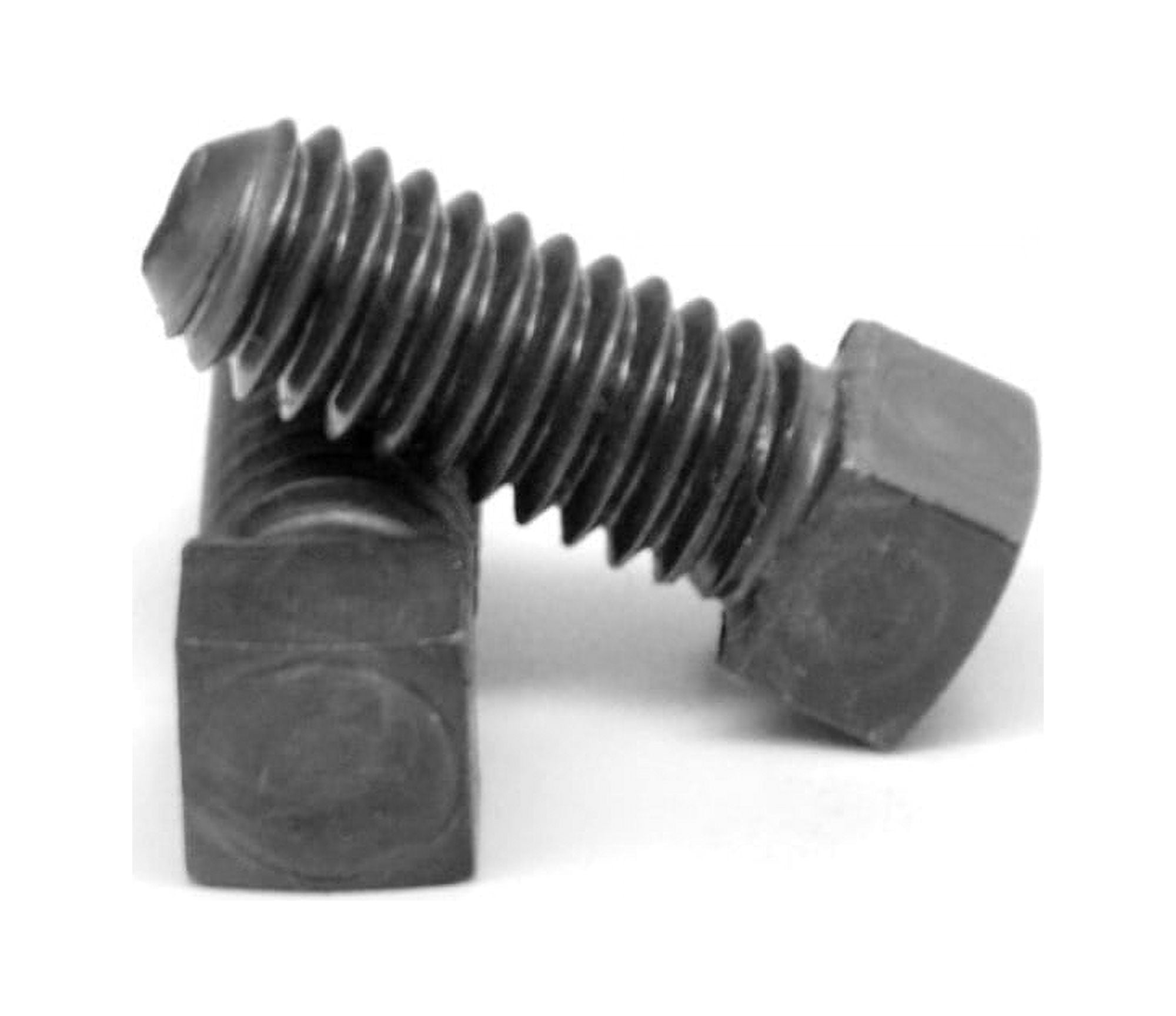 Square Head Set Screw, Cup Point, 1/4-20 x 1 1/4", Alloy Steel Thru-Hardened, Black Oxide, Full Thread (Quantity: 100)